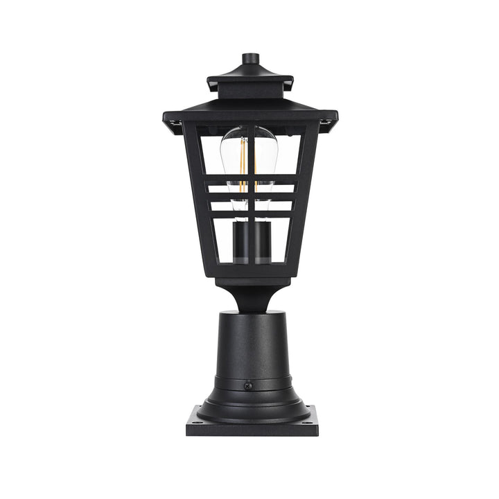 7 Inch Outdoor Post Light In Black - View 3 - Joshua Marshal