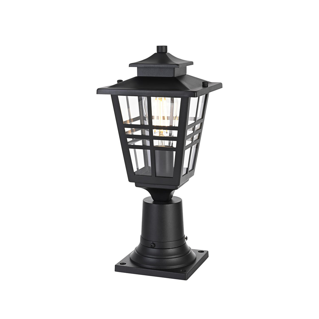 7 Inch Outdoor Post Light In Black - View 4 - Joshua Marshal