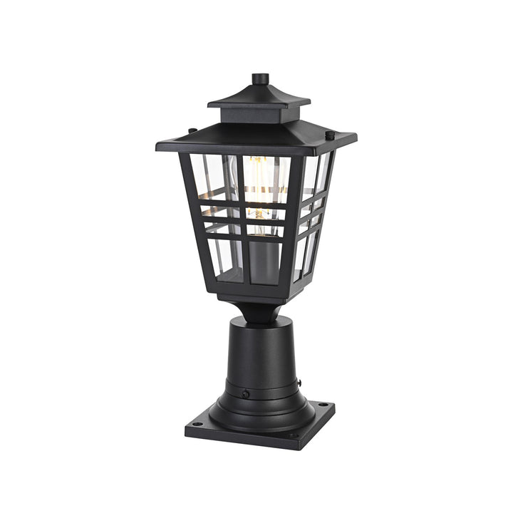 7 Inch Outdoor Post Light In Black - View 4 - Joshua Marshal