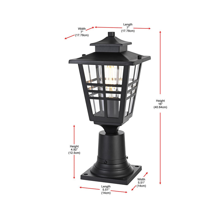 7 Inch Outdoor Post Light In Black - View 6 - Joshua Marshal