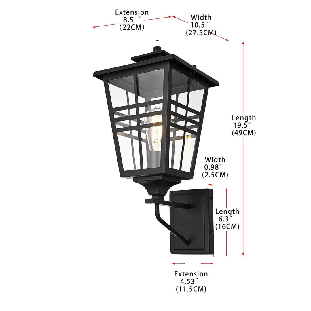 8.5 Inch Outdoor Wall Sconce In Black - View 6 - Joshua Marshal