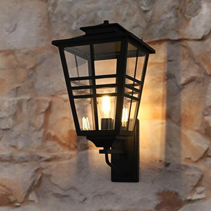 12 Inch Outdoor Wall Sconce In Black Black Finish - LIGHTING by Joshua Marshal