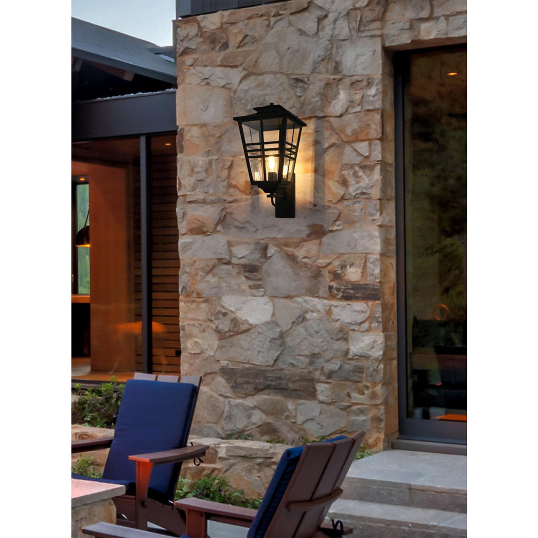 12 Inch Outdoor Wall Sconce In Black - View 2 - Joshua Marshal