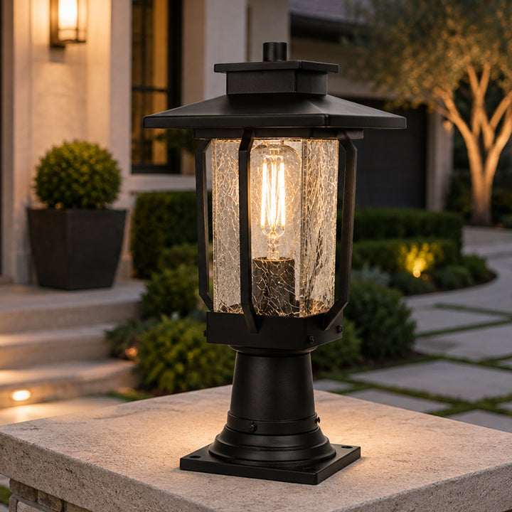 7 Inch Outdoor Post Light In Black Black Finish - LIGHTING by Joshua Marshal