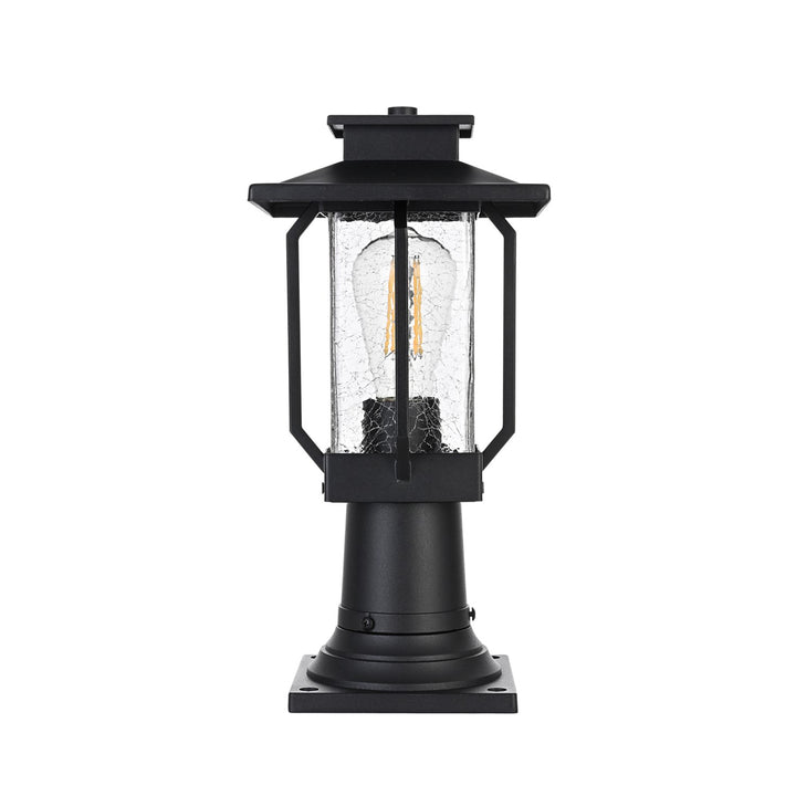 7 Inch Outdoor Post Light In Black - View 3 - Joshua Marshal