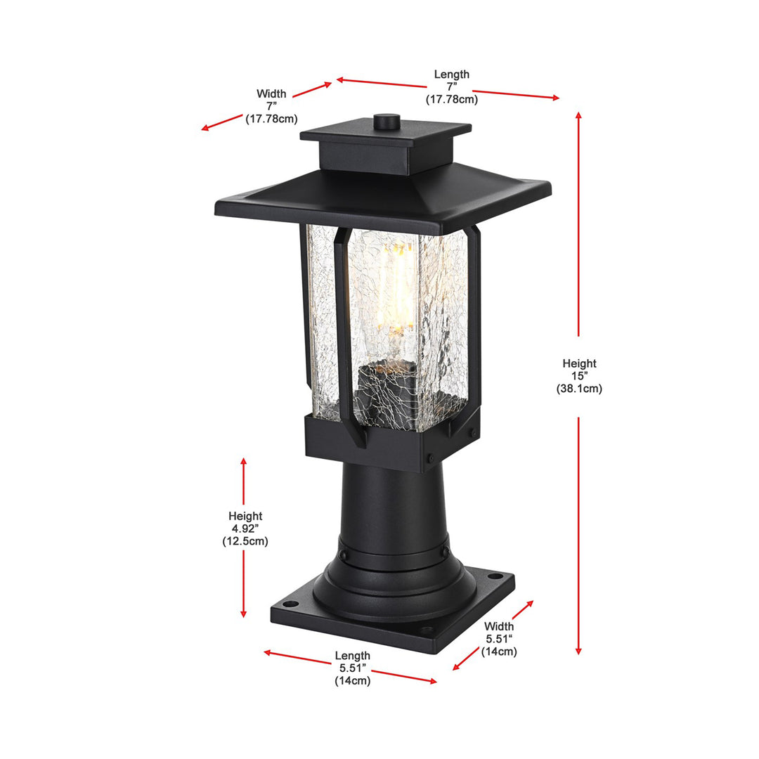 7 Inch Outdoor Post Light In Black - View 5 - Joshua Marshal