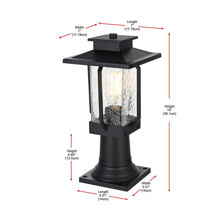 7 Inch Outdoor Post Light In Black - View 5 - Joshua Marshal