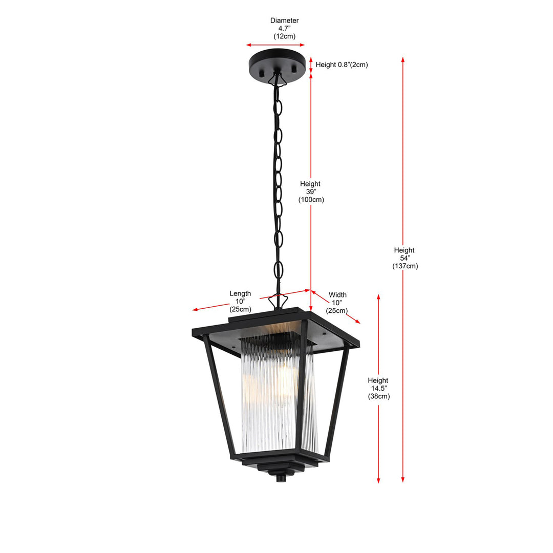 10 Inch Outdoor Pendant In Black - View 6 - Joshua Marshal
