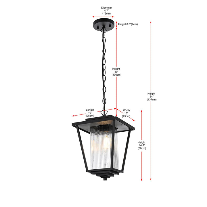 10 Inch Outdoor Pendant In Black - View 6 - Joshua Marshal