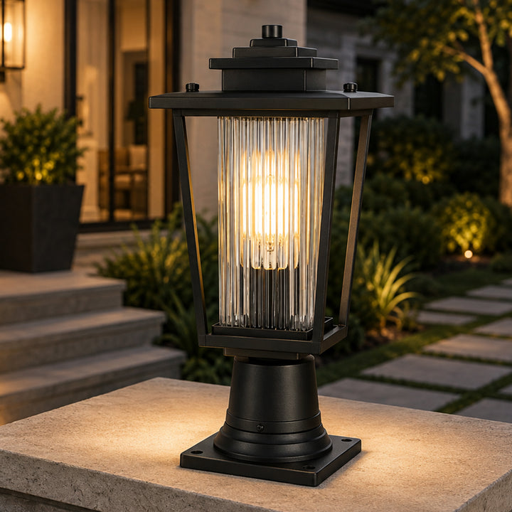 6.5 Inch Outdoor Post Light In Black Black Finish - LIGHTING by Joshua Marshal