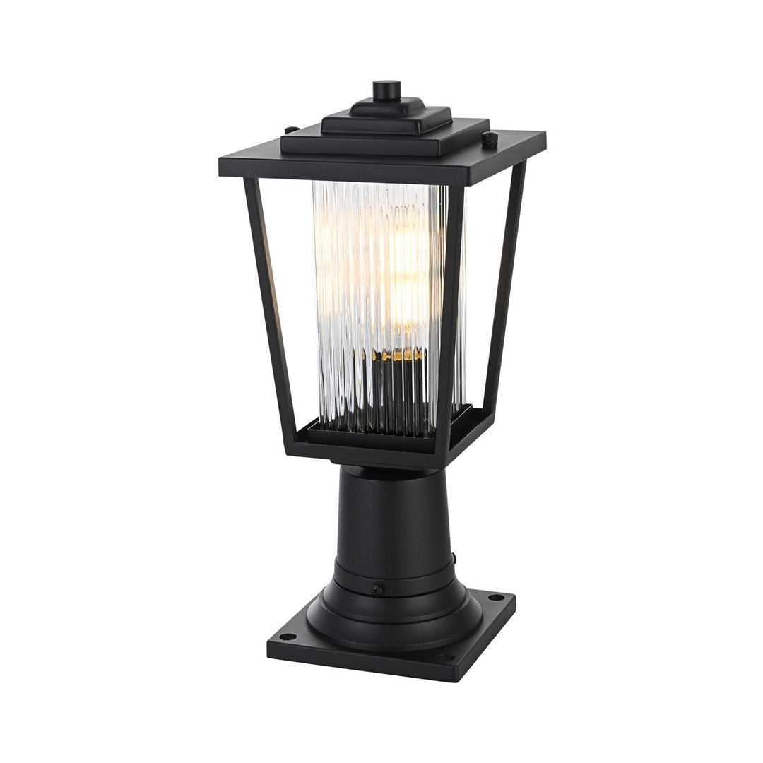 6.5 Inch Outdoor Post Light In Black - View 4 - Joshua Marshal