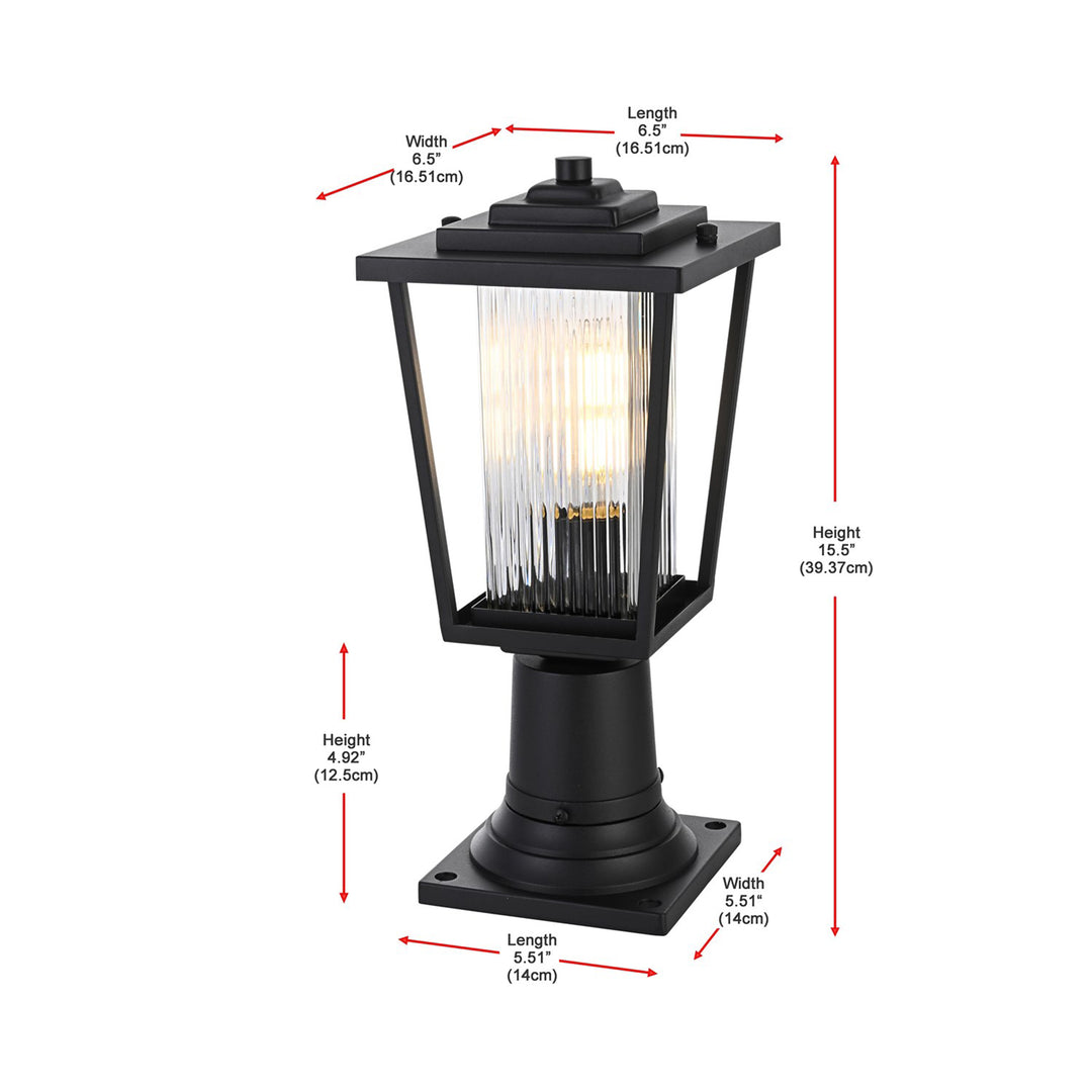6.5 Inch Outdoor Post Light In Black - View 6 - Joshua Marshal