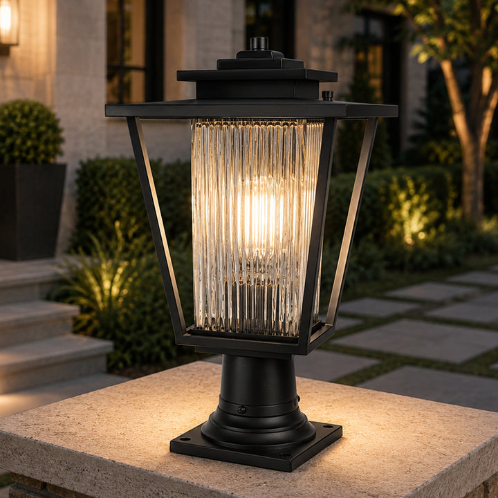 10 Inch Outdoor Post Light In Black Black Finish - LIGHTING by Joshua Marshal