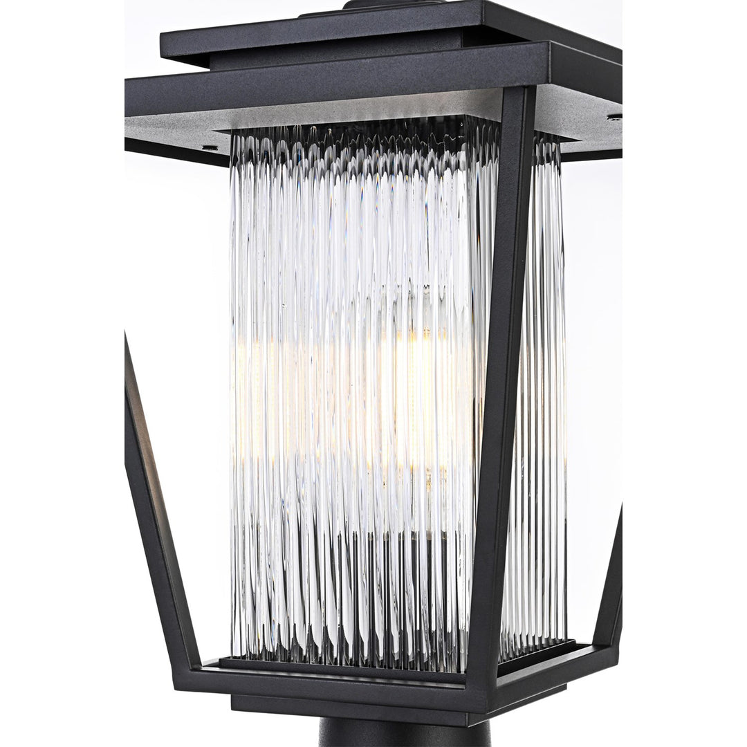 10 Inch Outdoor Post Light In Black - View 4 - Joshua Marshal