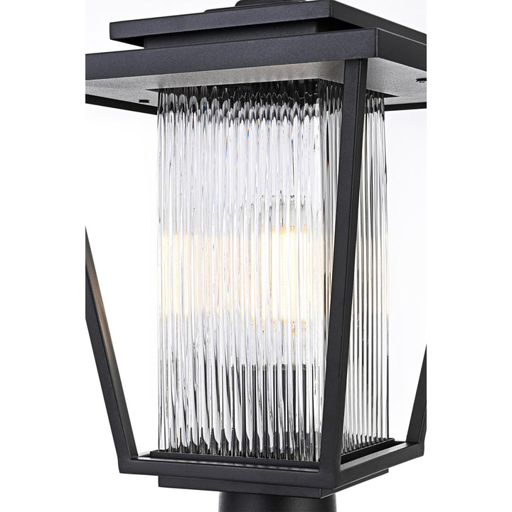 10 Inch Outdoor Post Light In Black - View 4 - Joshua Marshal