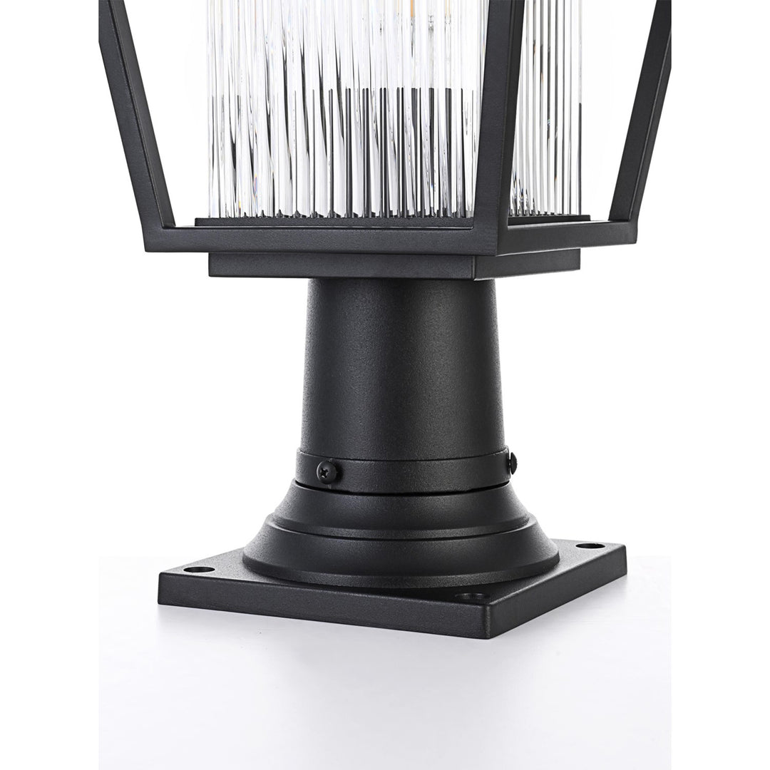10 Inch Outdoor Post Light In Black - View 5 - Joshua Marshal