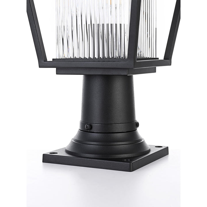 10 Inch Outdoor Post Light In Black - View 5 - Joshua Marshal