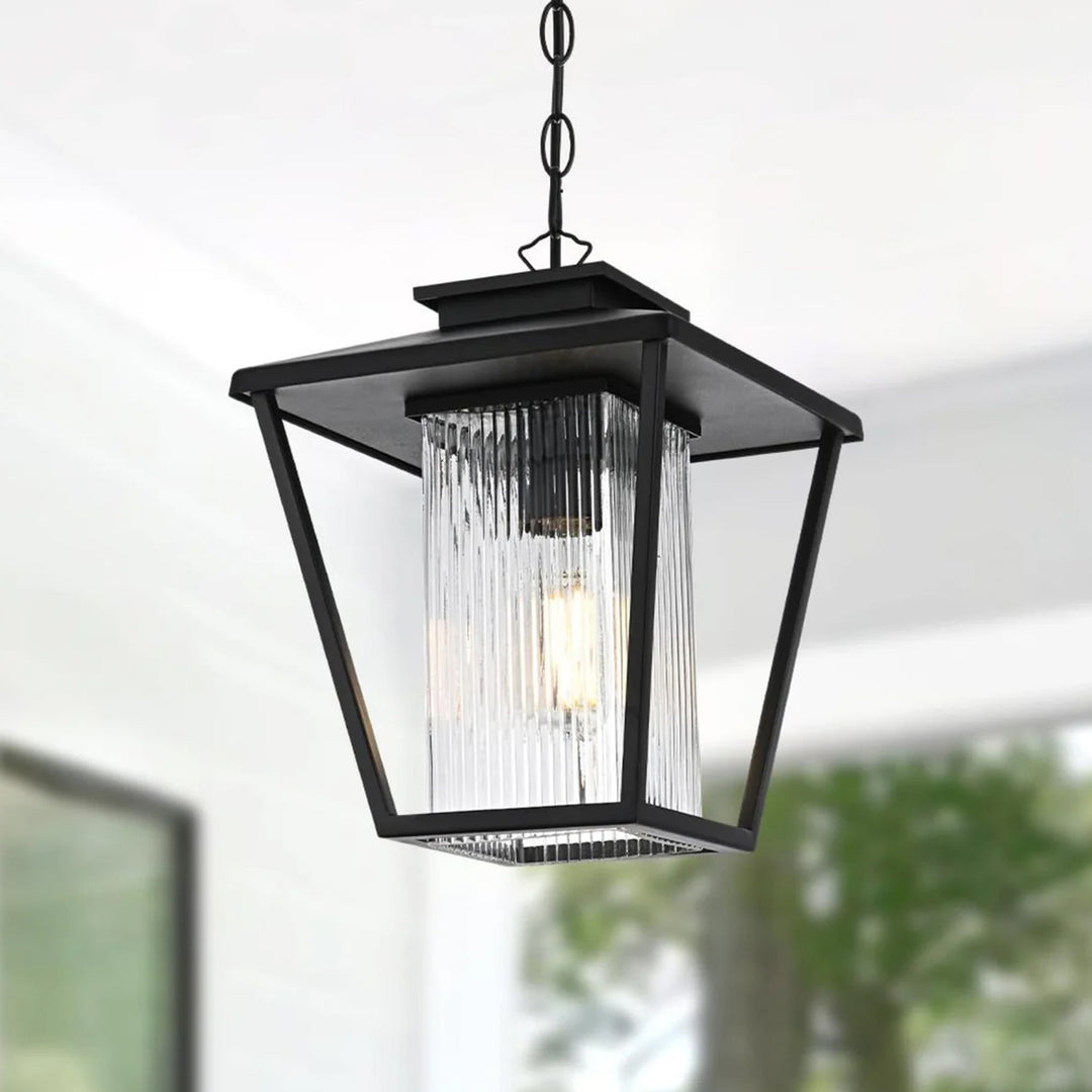10 Inch Outdoor Pendant In Black Black Finish - LIGHTING by Joshua Marshal