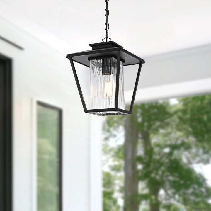 10 Inch Outdoor Pendant In Black - View 2 - Joshua Marshal