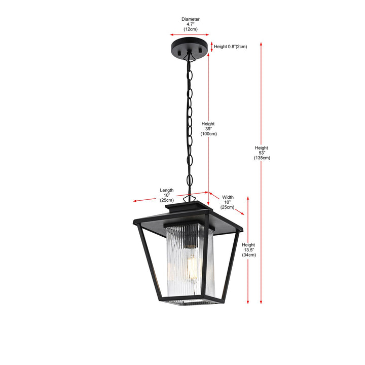 10 Inch Outdoor Pendant In Black - View 6 - Joshua Marshal