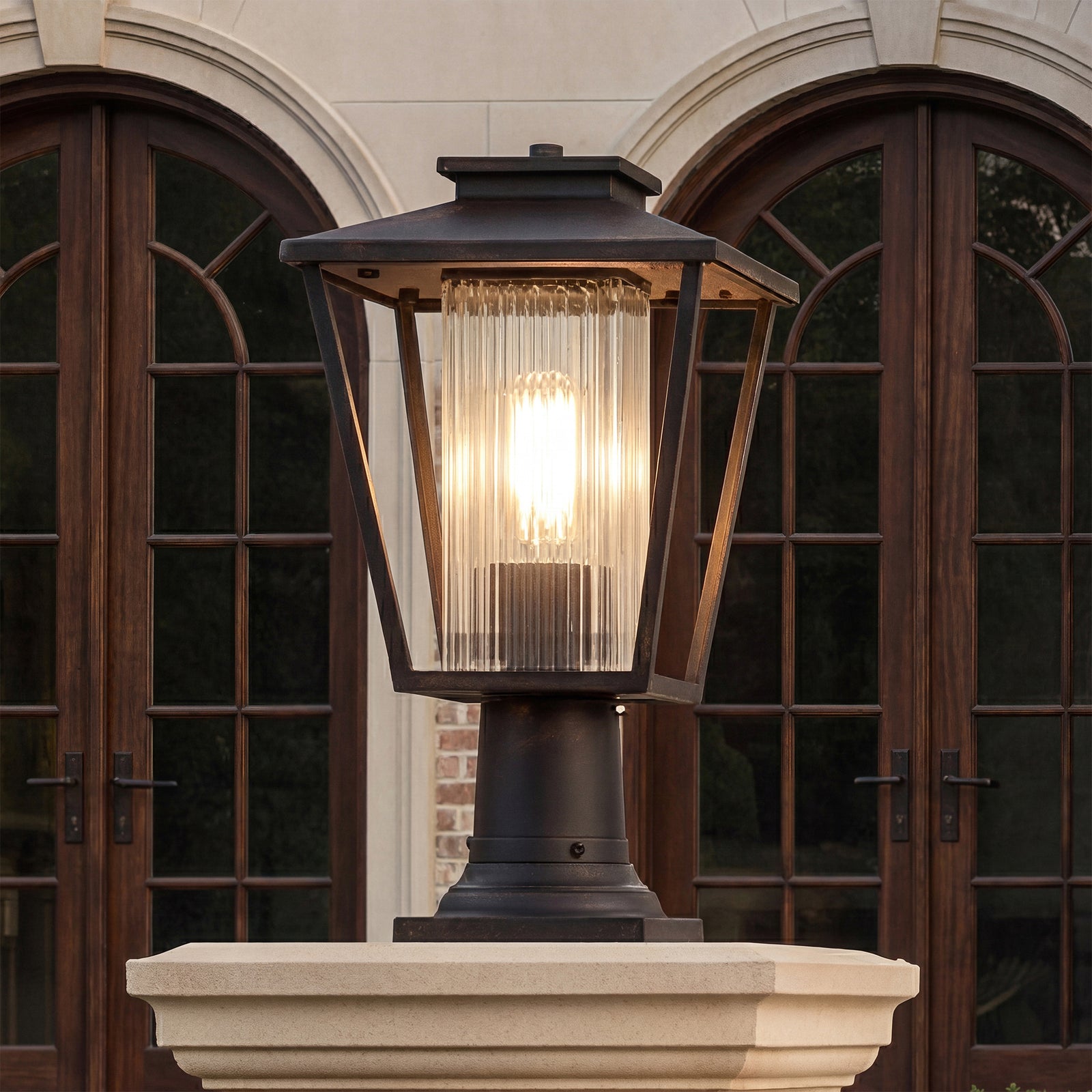 10 Inch Outdoor Post Light In Black Black Finish - LIGHTING by Joshua Marshal