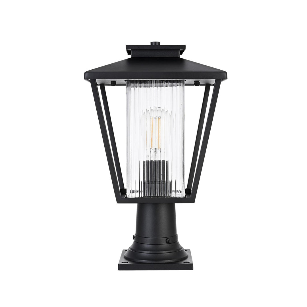 10 Inch Outdoor Post Light In Black - View 3 - Joshua Marshal