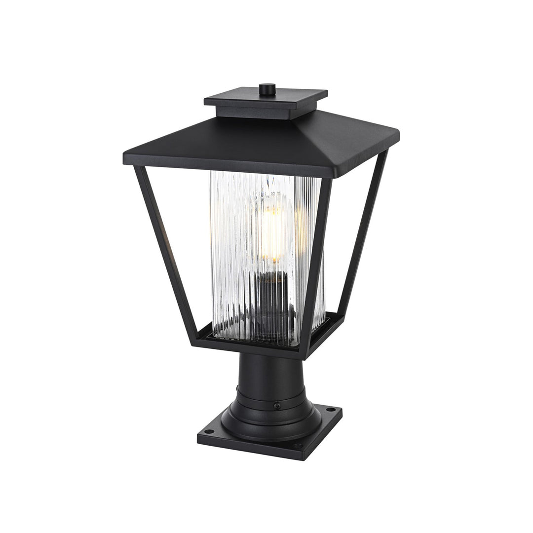 10 Inch Outdoor Post Light In Black - View 4 - Joshua Marshal