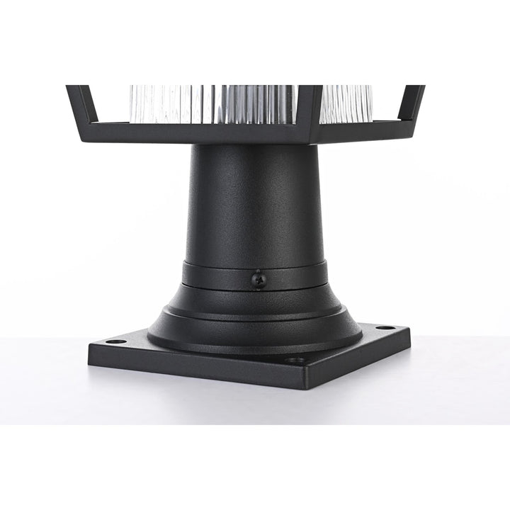 10 Inch Outdoor Post Light In Black - View 6 - Joshua Marshal