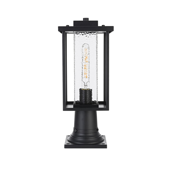 7 Inch Outdoor Post Light In Black - View 3 - Joshua Marshal