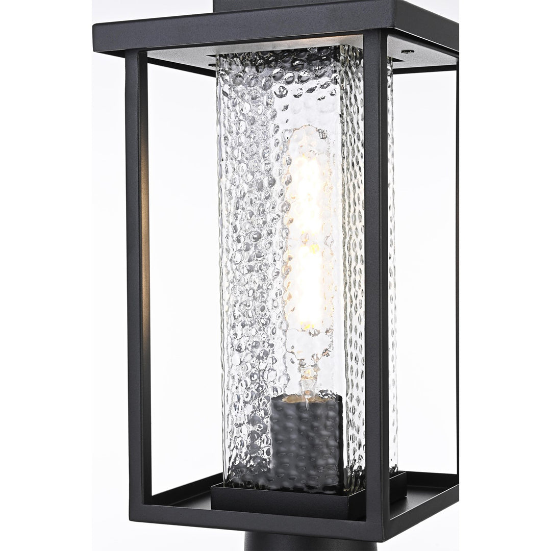 7 Inch Outdoor Post Light In Black - View 4 - Joshua Marshal