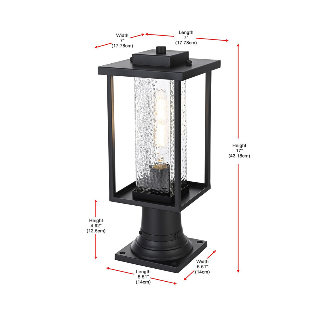 7 Inch Outdoor Post Light In Black - View 6 - Joshua Marshal
