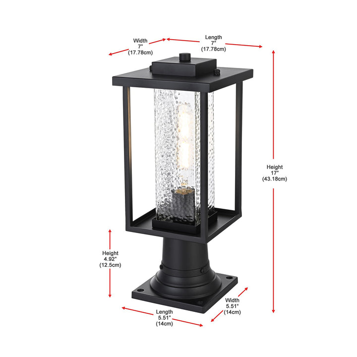 7 Inch Outdoor Post Light In Black - View 6 - Joshua Marshal