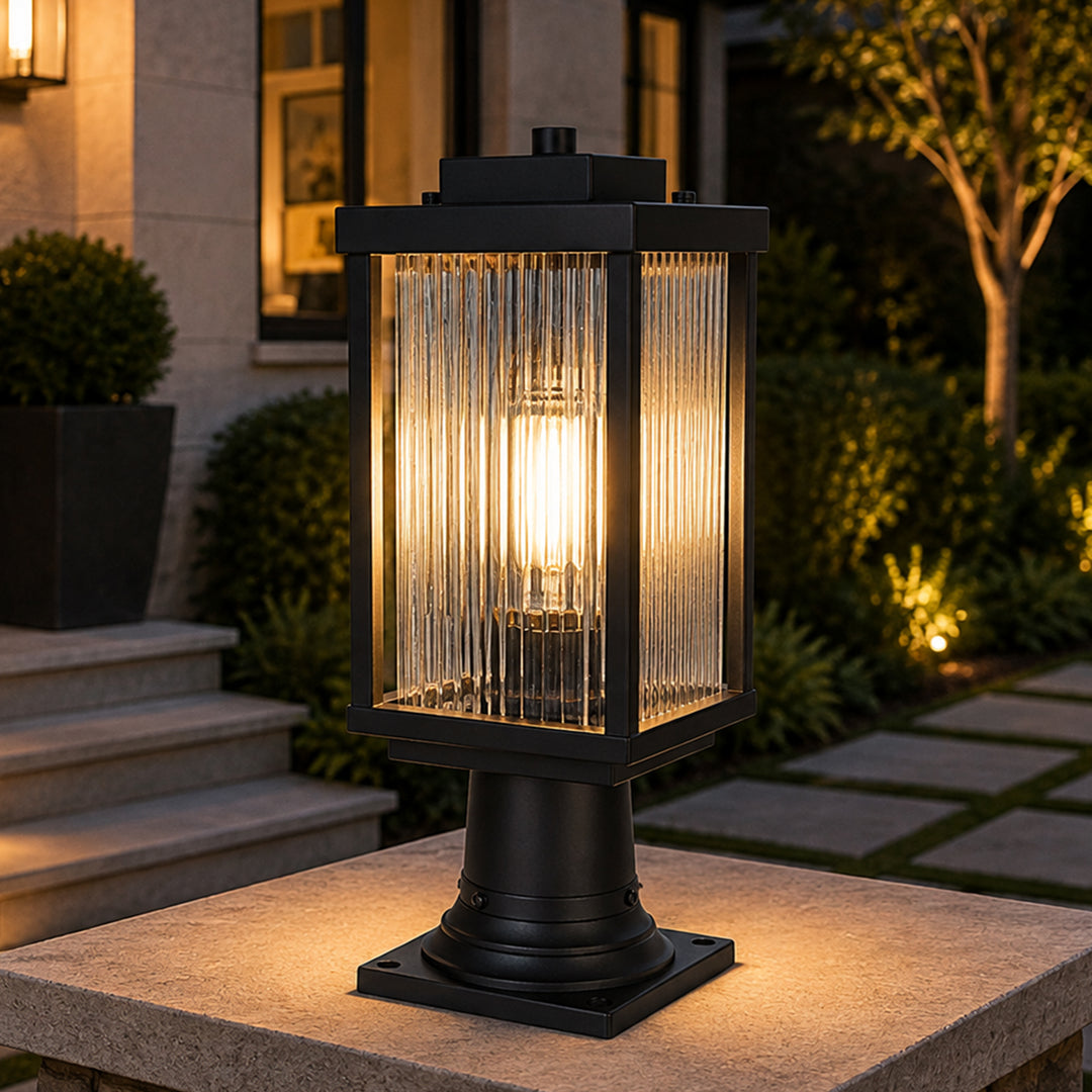 6 Inch Outdoor Post Light In Black Black Finish - LIGHTING by Joshua Marshal