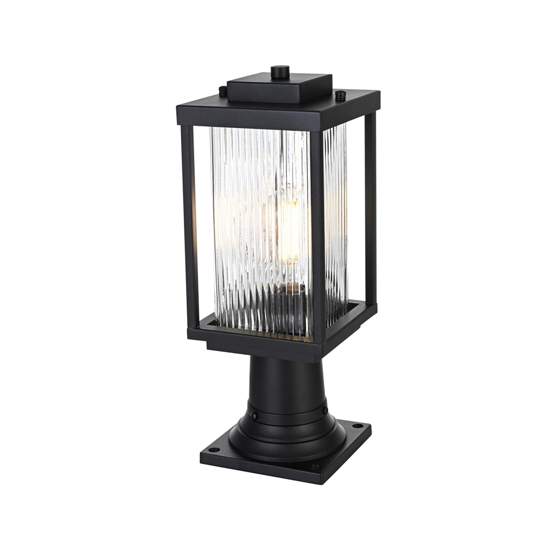 6 Inch Outdoor Post Light In Black - View 4 - Joshua Marshal