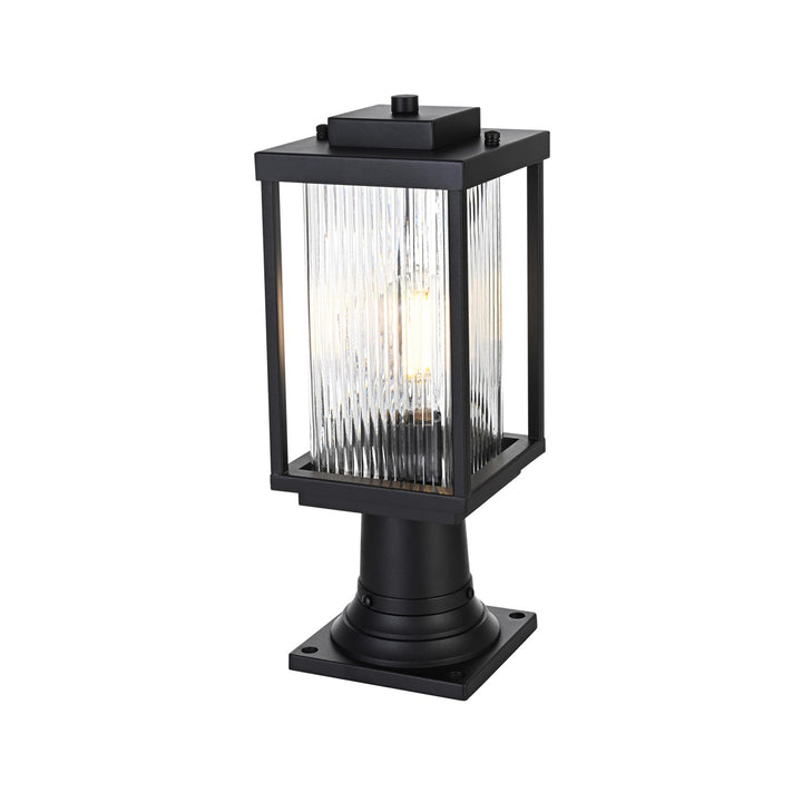 6 Inch Outdoor Post Light In Black - View 4 - Joshua Marshal