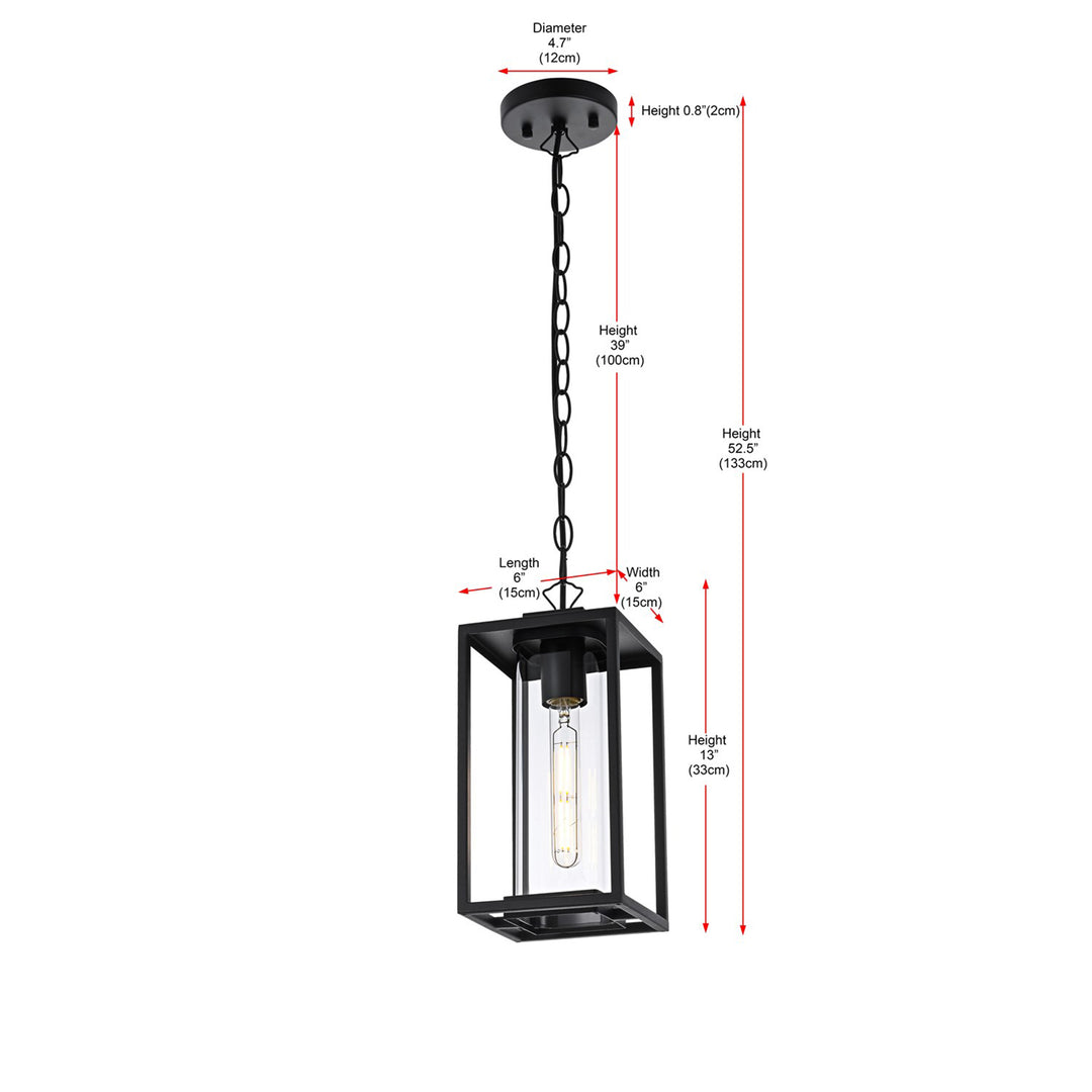 6 Inch Outdoor Pendant In Black - View 6 - Joshua Marshal
