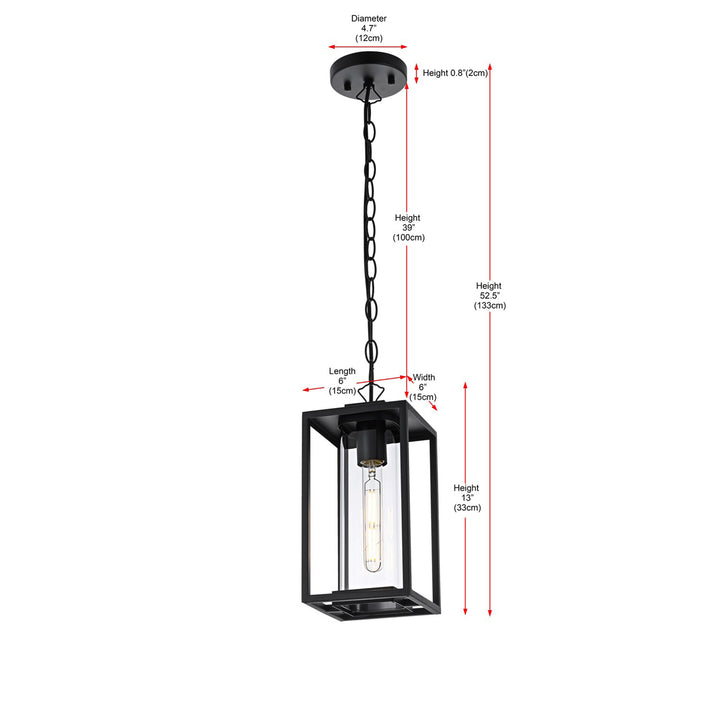 6 Inch Outdoor Pendant In Black - View 6 - Joshua Marshal