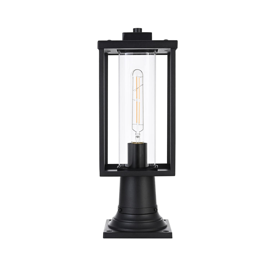 6 Inch Outdoor Post Light In Black - View 3 - Joshua Marshal