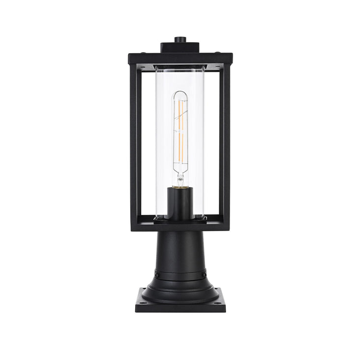 6 Inch Outdoor Post Light In Black - View 3 - Joshua Marshal