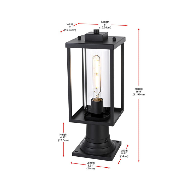 6 Inch Outdoor Post Light In Black - View 6 - Joshua Marshal