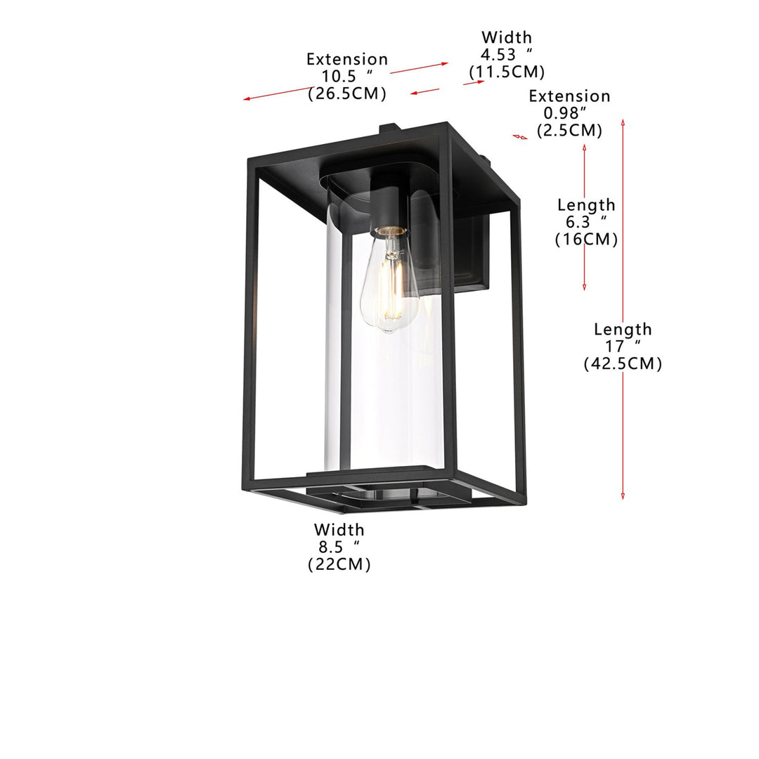 8.5 Inch Outdoor Wall Sconce In Black - View 6 - Joshua Marshal