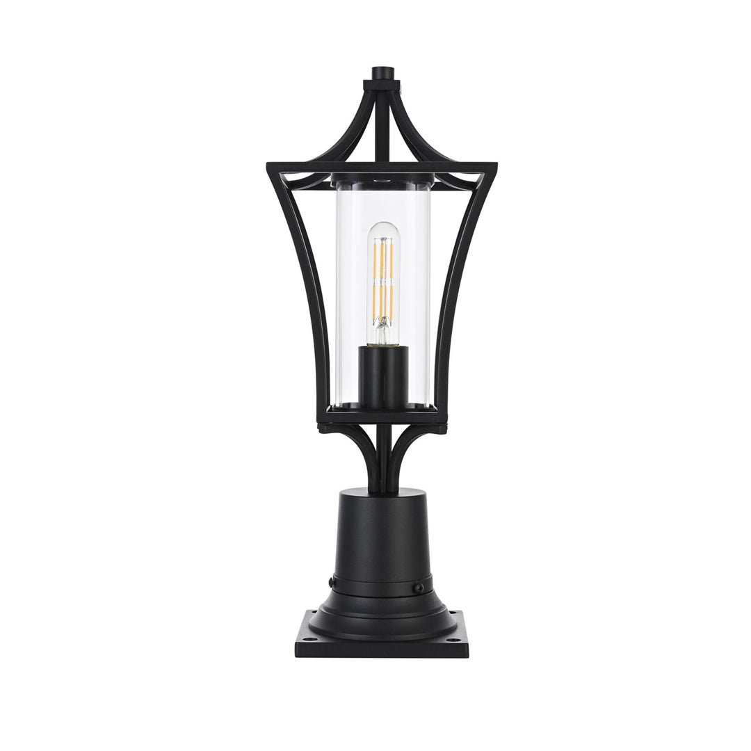 7 Inch Outdoor Post Light In Black - View 3 - Joshua Marshal