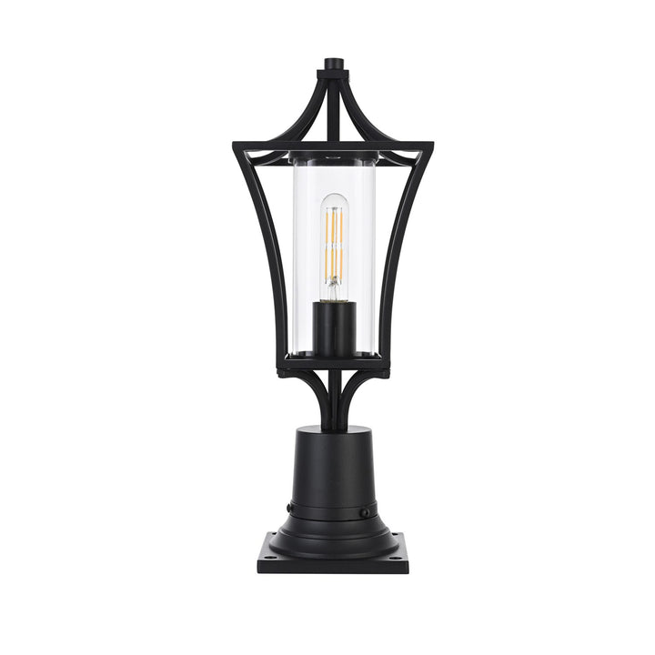 7 Inch Outdoor Post Light In Black - View 3 - Joshua Marshal
