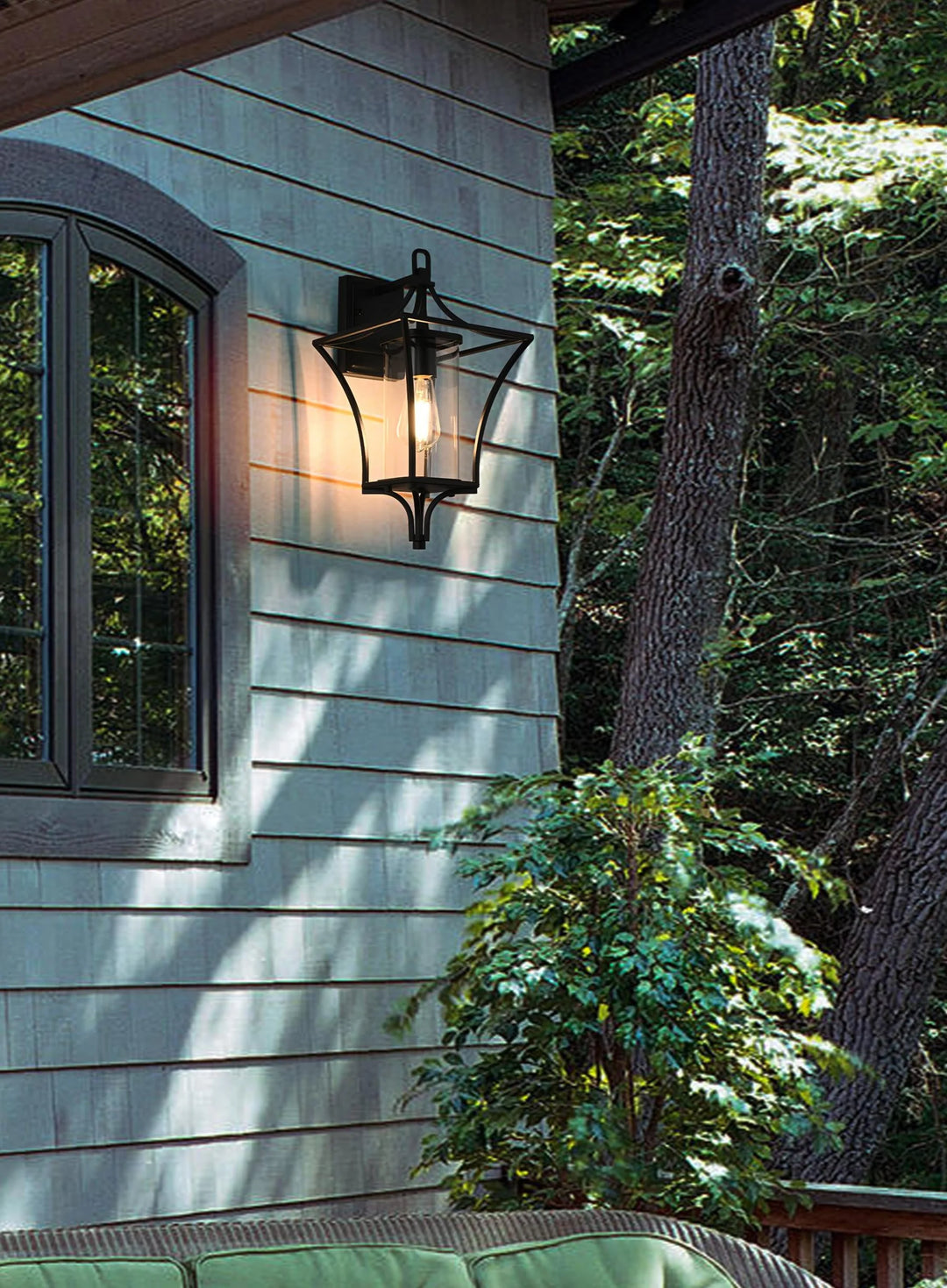 9.5 Inch Outdoor Wall Sconce In Black - View 2 - Joshua Marshal