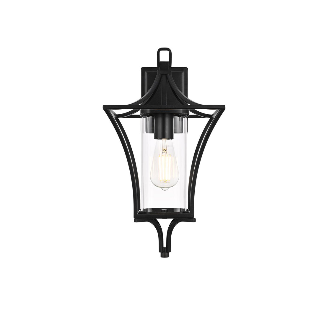 9.5 Inch Outdoor Wall Sconce In Black - View 3 - Joshua Marshal