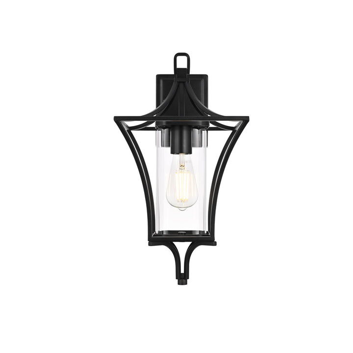 9.5 Inch Outdoor Wall Sconce In Black - View 3 - Joshua Marshal