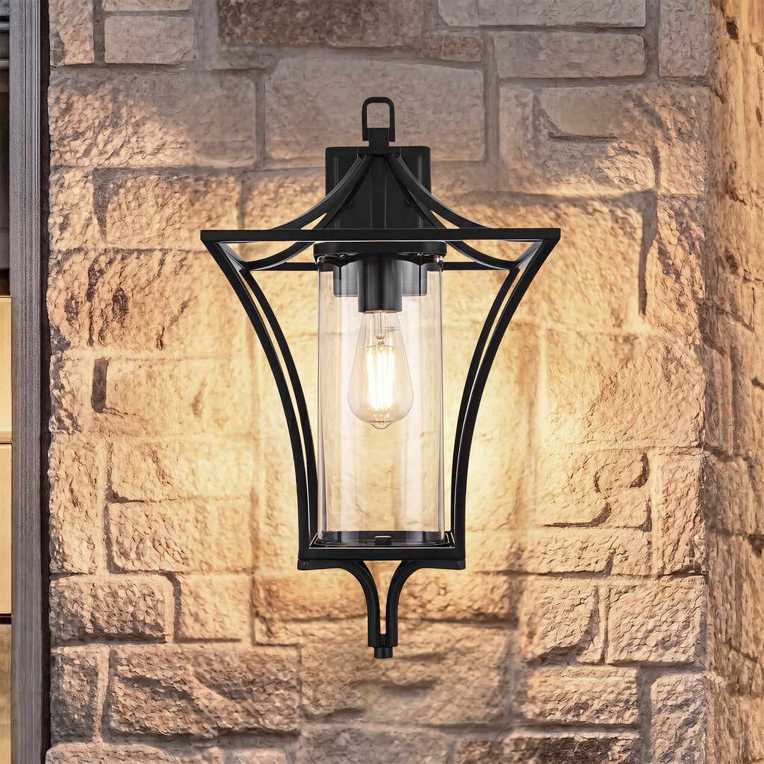 12 Inch Outdoor Wall Sconce In Black Black Finish - LIGHTING by Joshua Marshal