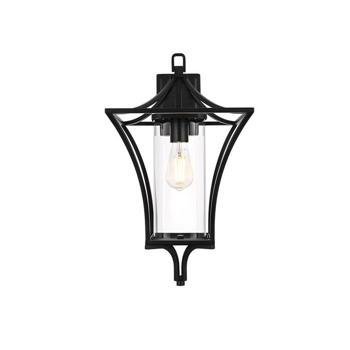12 Inch Outdoor Wall Sconce In Black - View 3 - Joshua Marshal