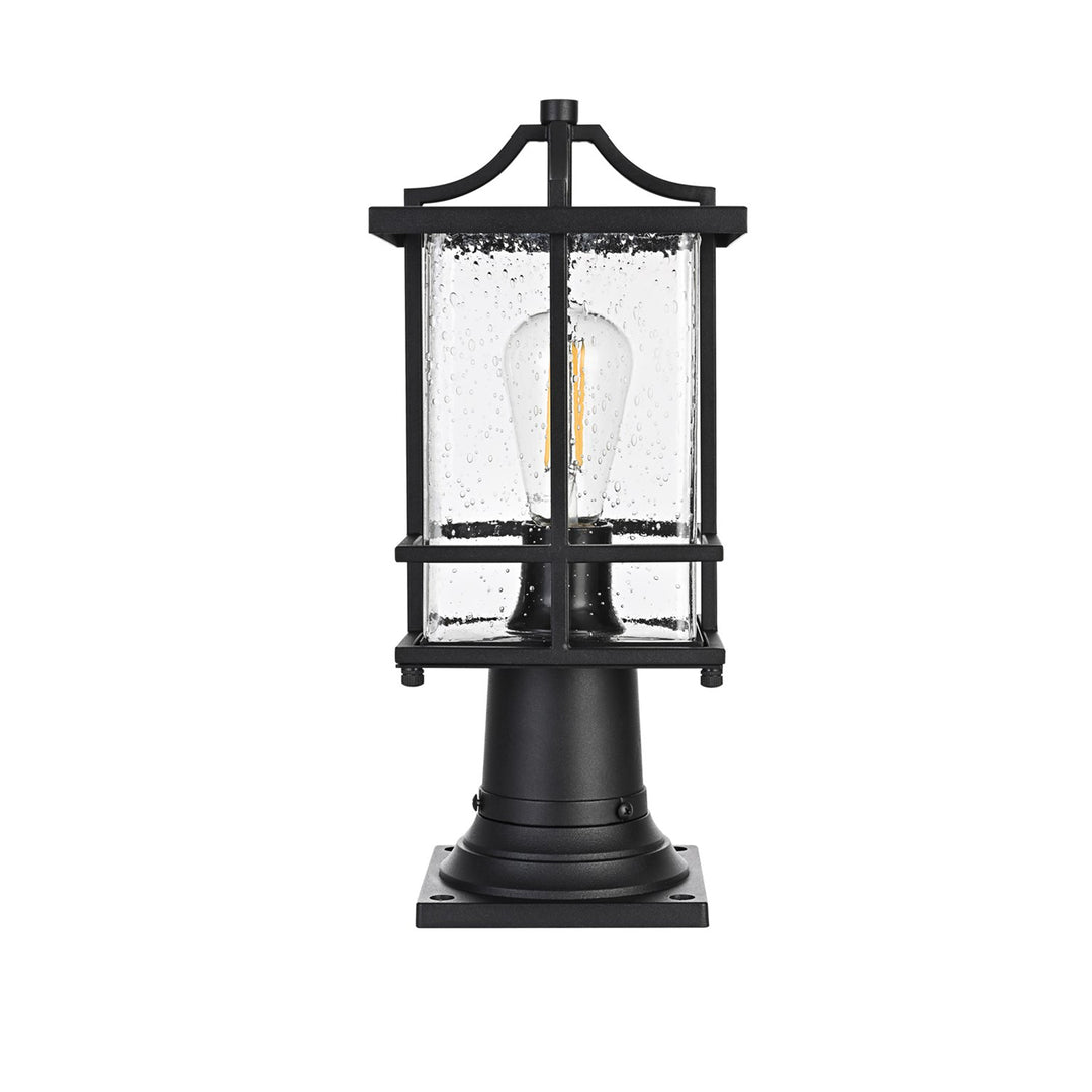 7 Inch Outdoor Post Light In Black - View 3 - Joshua Marshal