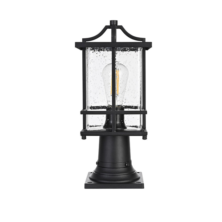 7 Inch Outdoor Post Light In Black - View 3 - Joshua Marshal